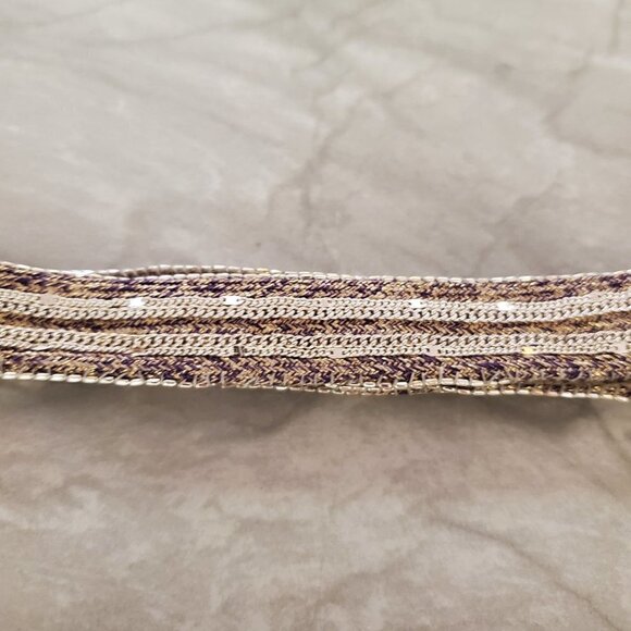 ✨ Stella and Dot Ribbon Fabric Chain Statement Choker Necklace ✨ - Picture 2 of 15